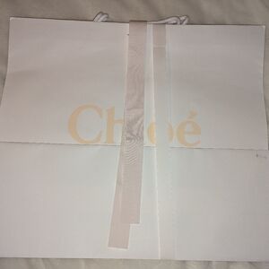 CHLOE Paper Luxury Shopping Gift Bag 24" x 20" CREAM BOW NEW